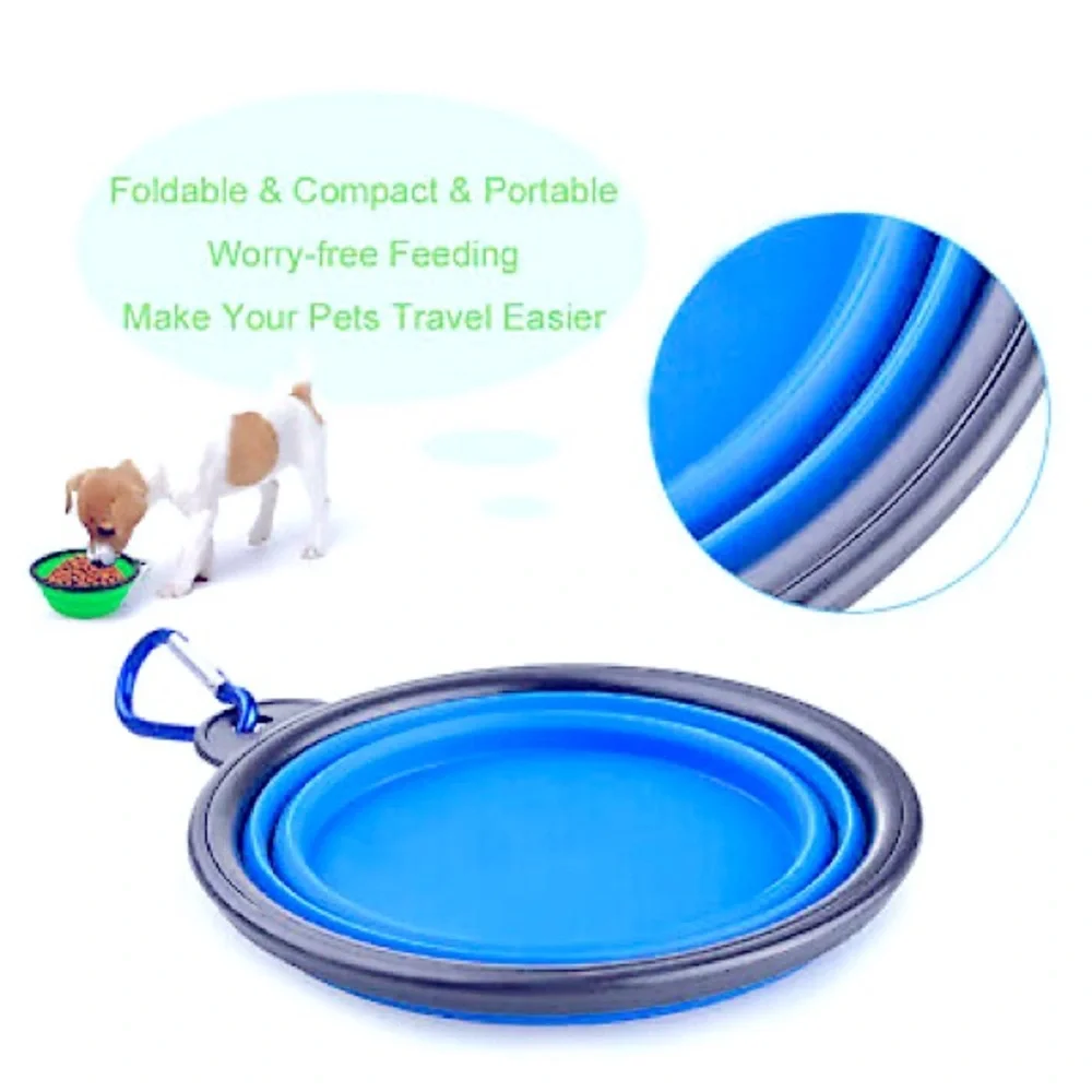 3/$15 NEW Pet Collapsible Bowl 12oz Blue, 1 Bowl